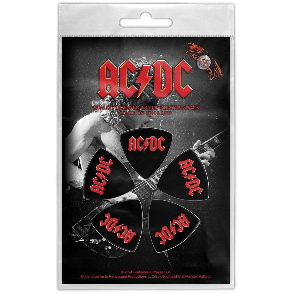 AC/DC - Logo Plectrum - Zwart/Rood